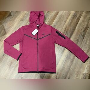 Nike Tech Fleece Windrunner Hoodie Rosewood Plum Purple Red CU4489-653 Sz M-Tall